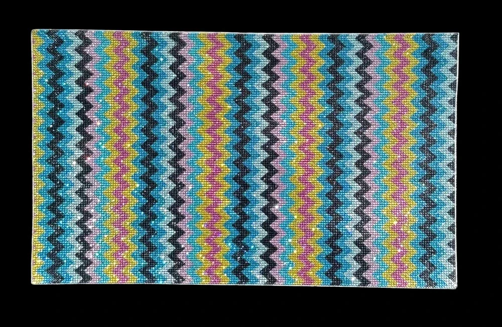 Rainbow Zigzag Self-Adhesive Rhinestone Sheet 15.75 x 9.45